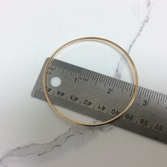 14K Yellow Real Solid GOLD BANGLE CZ Zirconia Bangle Bracelet 6.70gr 71/2'' - Picture 8 of 8